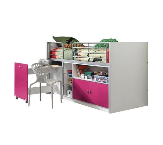 Lit Combiné Compact "bonny" 90x200cm Fuchsia