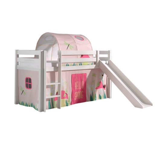 Pack - Lit Enfant, Toboggan, Tente et Tunnel "pino Spring" Blanc