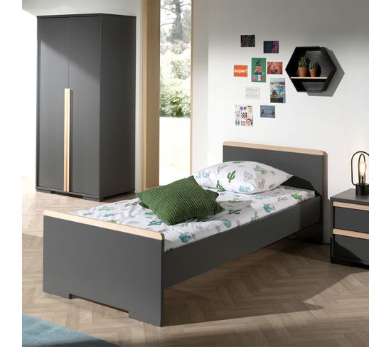 Lit 90x200 Vipack London - Anthracite