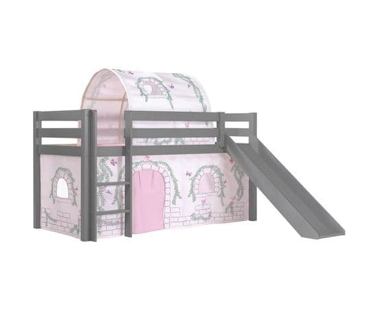 Pack - Lit Enfant Toboggan, Tente et Tunnel "pino Birdy" Gris