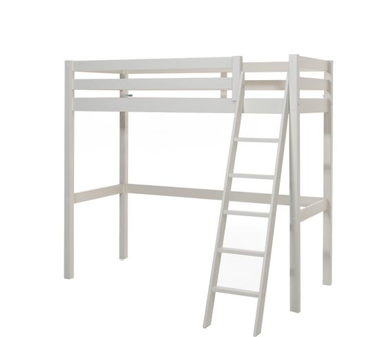 Pack - Lit Mezzanine Enfant et Lit Simple "pino" 90x200cm Blanc