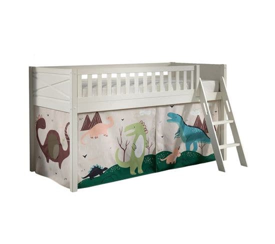 Lit Enfant Tente "scott Dino" 90x200cm Blanc