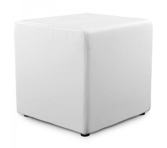 Pouf Carré Design "cube" 41cm Blanc