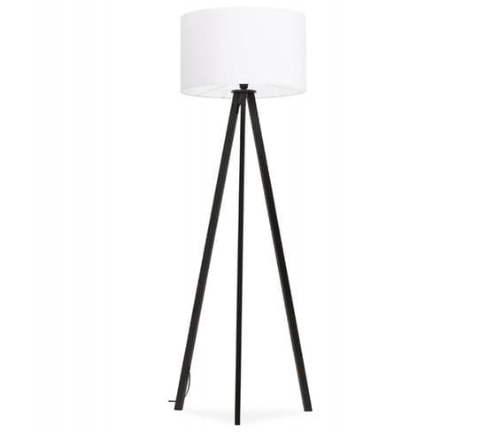 Lampadaire Trépied "fidelio" 159cm Noir Et Blanc