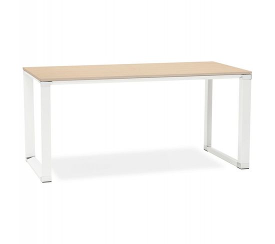 Bureau Design "hovik" 160cm Naturel et Blanc