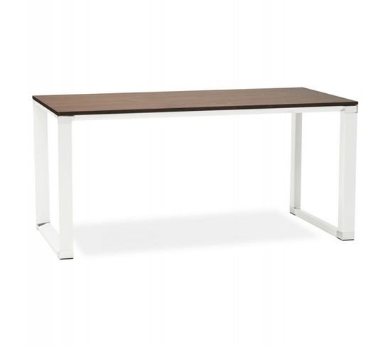 Bureau Design "hovik" 160cm Noyer et Blanc