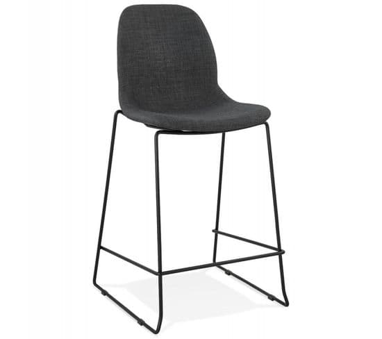 Tabouret De Bar En Tissu "oscar" 101cm Gris Foncé