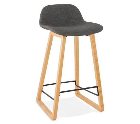 Tabouret De Bar "talik" 86cm Gris Foncé et Naturel