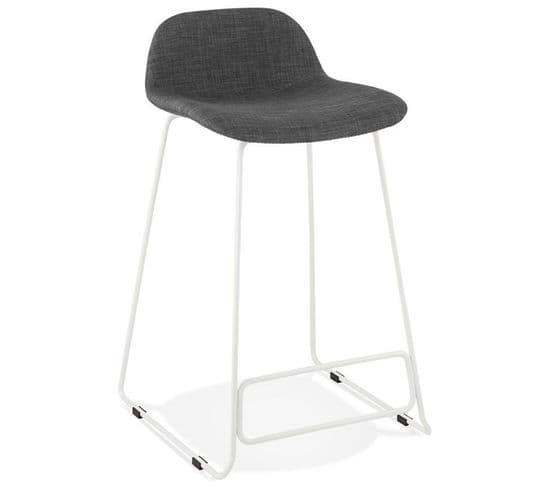 Tabouret De Bar Design "sochi" 85cm Gris Foncé et Blanc