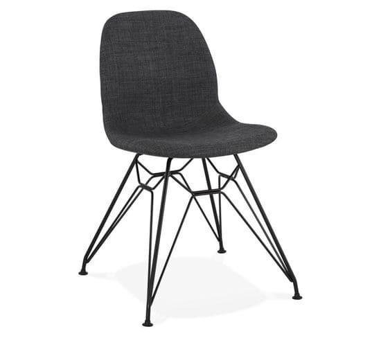 Chaise Design En Tissu "sandes" 83cm Gris et Noir