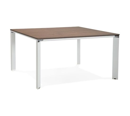 Table De Bureau Design "loina" 140cm Noyer et Blanc