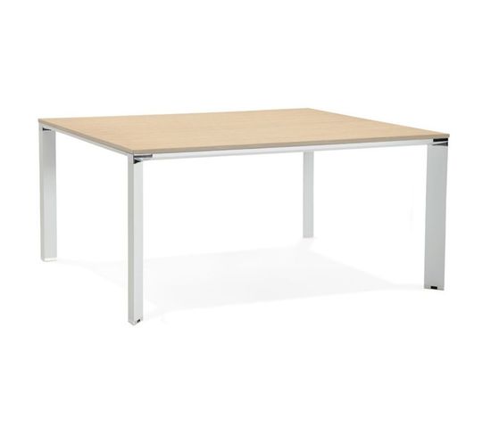 Table De Bureau "loina" 160cm Naturel et Blanc