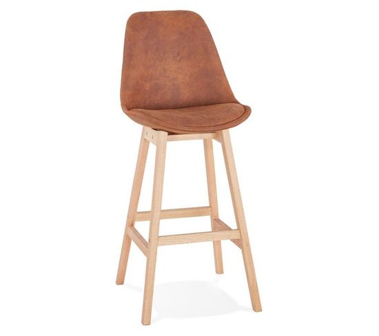 Tabouret De Bar "vars" 113cm Marron et Naturel