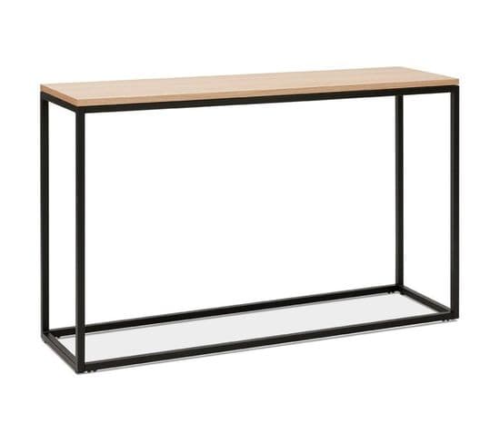 Console Design Métal et Bois "mira" 120cm Naturel et Noir