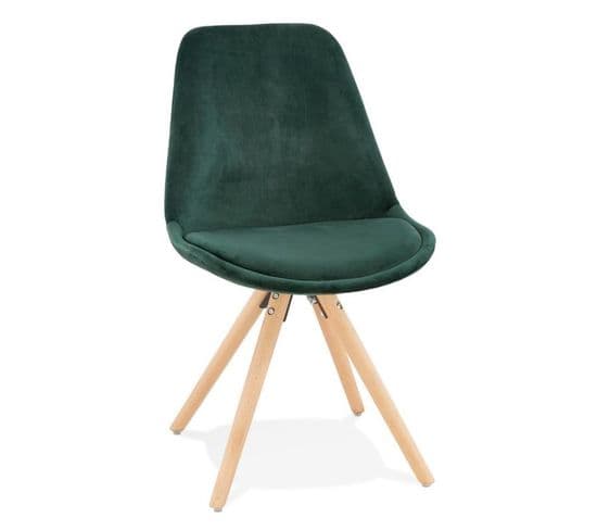 Chaise Vintage En Velours "marty" 84cm Vert