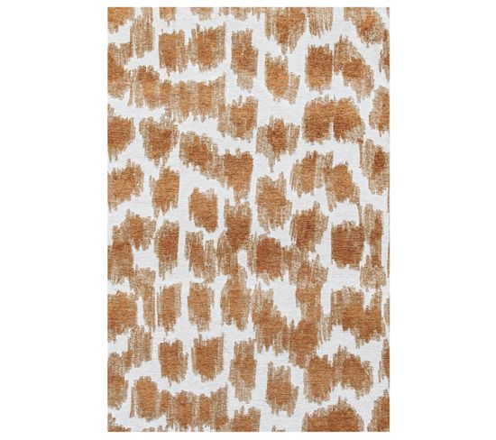 Tapis De Salon Moderne Tissé Plat Taki En Polyester - Beige - 80x150 Cm