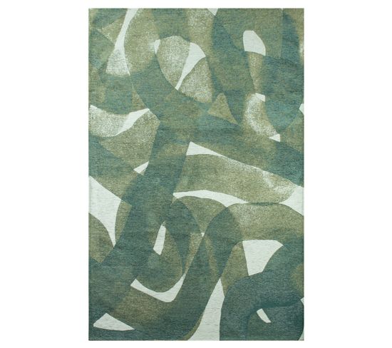 Tapis De Salon Moderne Tissé Plat Tirana En Polyester - Vert - 200x280 Cm