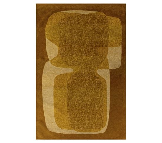 Tapis De Salon Moderne Tissé Plat Touc Touc En Polyester - Marron - 80x150 Cm