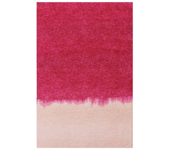 Tapis De Salon Moderne Tissé Plat Burst En Polyester - Rose - 140x200 Cm