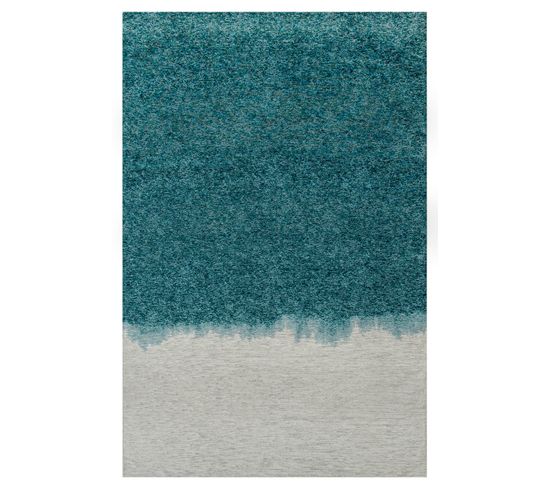 Tapis De Salon Moderne Tissé Plat Burst En Polyester - Bleu - 140x200 Cm