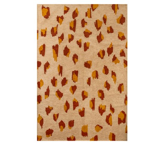 Tapis De Salon Moderne Tissé Plat Aries En Polyester - Beige - 140x200 Cm