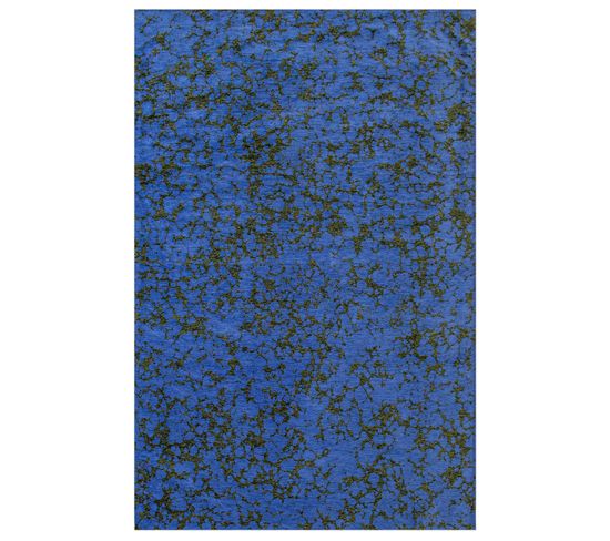 Tapis De Salon Moderne Tissé Plat Gloom En Polyester - Bleu - 170x240 Cm