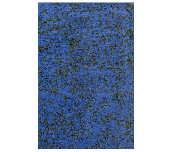 Tapis De Salon Moderne Tissé Plat Gloom En Polyester - Bleu - 240x340 Cm