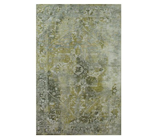 Tapis De Salon Moderne Tissé Plat Crown En Polyester - Vert - 170x240 Cm