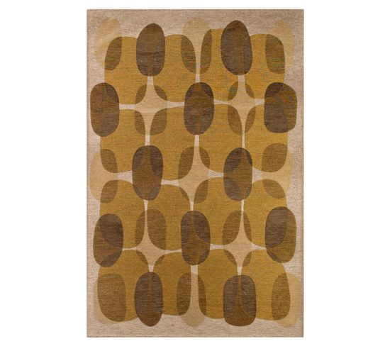 Tapis De Salon Moderne Tissé Plat Black Spice En Polyester - Marron - 170x240 Cm