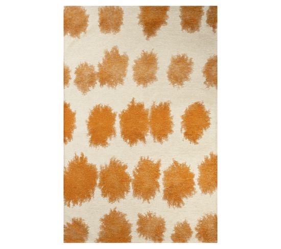 Tapis De Salon Moderne Tissé Plat Bullet En Polyester - Orange - 170x240 Cm