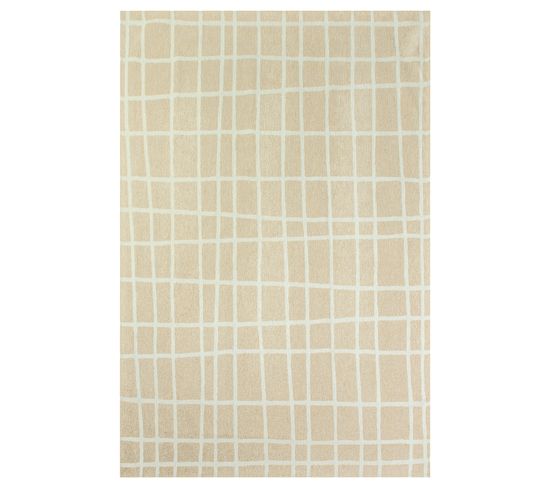 Tapis De Salon Moderne Tissé Plat Vero En Polyester - Beige - 80x150 Cm