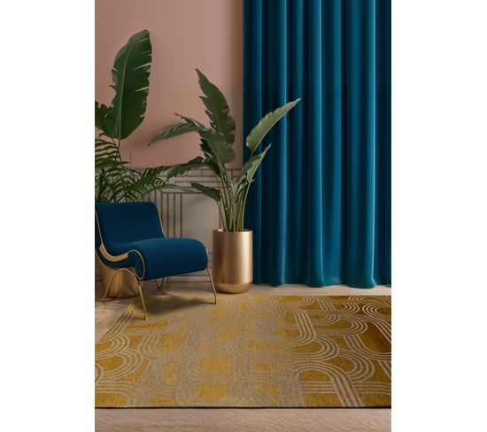 Tapis De Salon Moderne Tissé Plat Fever En Polyester - Marron - 200x280 Cm