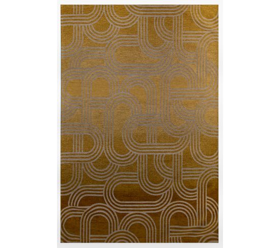 Tapis De Salon Moderne Tissé Plat Fever En Polyester - Marron - 240x340 Cm