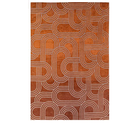 Tapis De Salon Moderne Tissé Plat Fever En Polyester - Rouge - 170x240 Cm