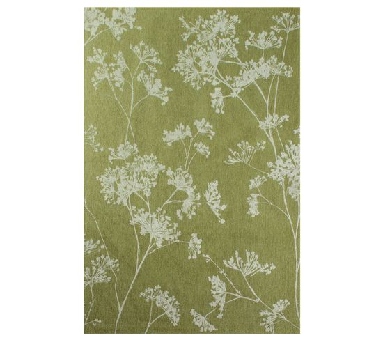 Tapis De Salon Moderne Tissé Plat Basil En Polyester - Vert - 80x150 Cm