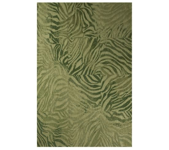 Tapis De Salon Moderne Tissé Plat Savane En Polyester - Vert - 170x240 Cm