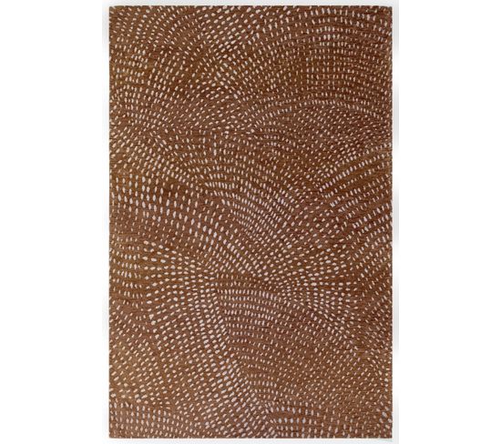 Tapis De Salon Moderne Tissé Plat Preto En Polyester - Marron - 140x200 Cm