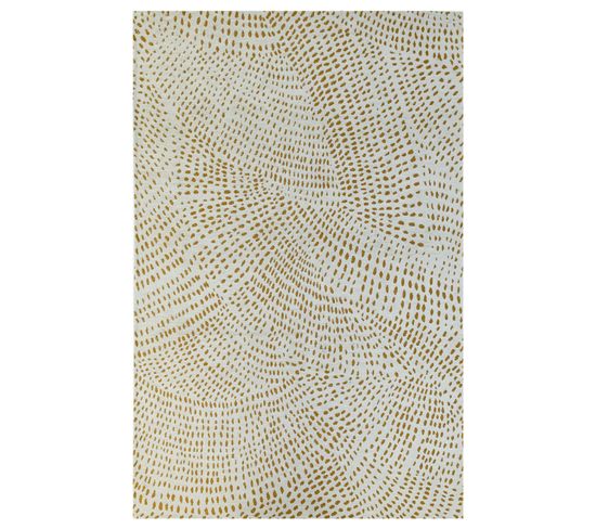 Tapis De Salon Moderne Tissé Plat Preto En Polyester - Blanc - 140x200 Cm