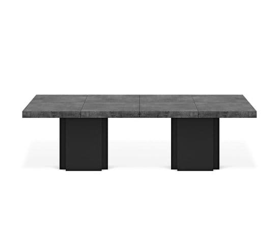 Table à Manger/bureau Dusk 002 Béton Et Noir Laqué