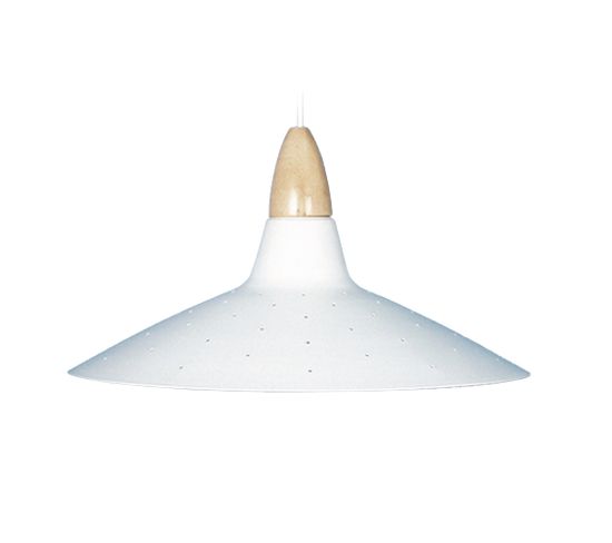 Suspension Cone Dôme Bois Métal  Blanc 80 Cm..