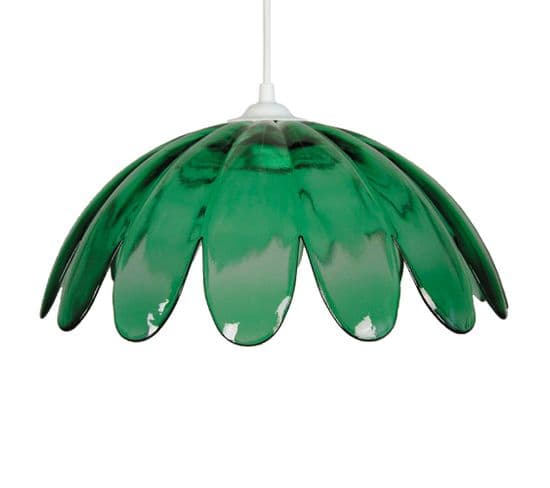 Suspension Points Verre Transparent Vert 80 Cm..