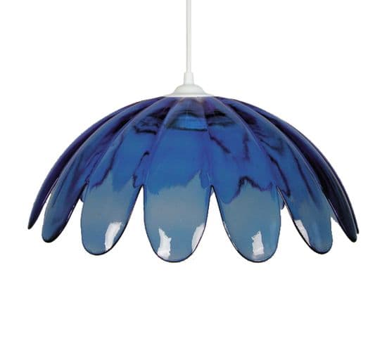 Suspension Points Verre Transparent Bleu 80 Cm..