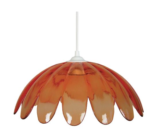 Suspension Points Verre Transparent Orange 80 Cm..