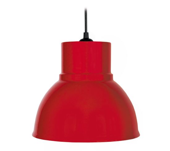 Suspension Grand Cloche Métal Rouge 80 Cm..