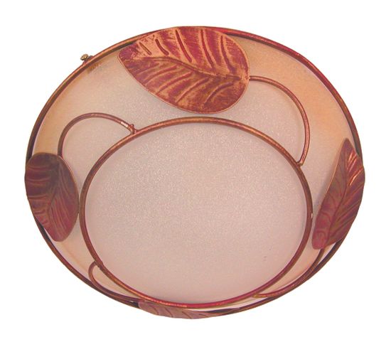 Plafonnier Ronde Métal  Rouge,doré 12 Cm..