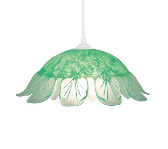 Suspension, Dôme Verre  Vert, 70 Cm.