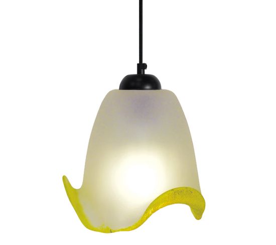 Suspension  Verre Jaune 75 Cm.