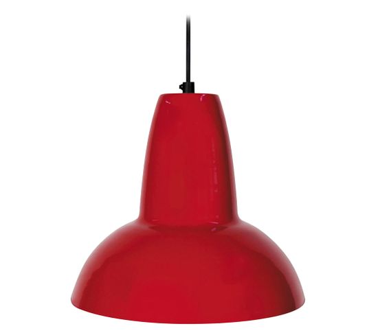 Suspension Dôme Métal  Rouge 89 Cm.