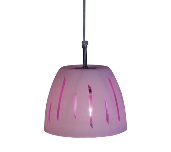 Suspension Cloche Verre  Violet 80 Cm.