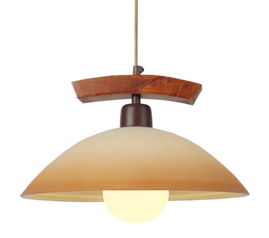 Suspension Carré Bois  Foncé,marron 96 Cm.